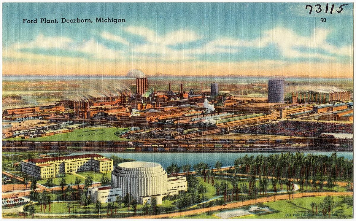 Postcard of the Ford Plant in Dearborn
